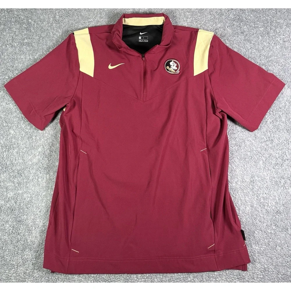 Florida State Seminoles Shirt Mens Medium Nike Coach Short Sleeve Jacket DC6328